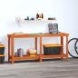 Preview: ARDEBO.de - Werkbank Wachsbraun 180 x 50 x 80 cm Massives Kiefernholz