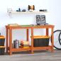 Preview: ARDEBO.de - Werkbank Wachsbraun 140 x 50 x 80 cm Massives Kiefernholz