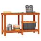 Preview: Werkbank Wachsbraun 140 x 50 x 80 cm Massives Kiefernholz
