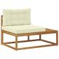 Preview: Outdoor Endsofa mit Kissen Natur 115 x 83 x 73 cm