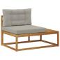 Preview: Outdoor Endsofa mit Kissen Natur 115 x 83 x 73 cm