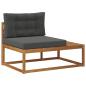 Preview: Outdoor Endsofa mit Kissen Natur 115 x 83 x 73 cm