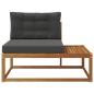 Preview: Outdoor Endsofa mit Kissen Natur 115 x 83 x 73 cm
