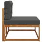 Preview: Outdoor Endsofa mit Kissen Natur 115 x 83 x 73 cm