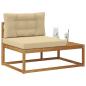 Preview: Outdoor Endsofa mit Kissen Natur 115 x 83 x 73 cm
