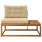Preview: Outdoor Endsofa mit Kissen Natur 115 x 83 x 73 cm