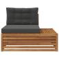 Preview: Outdoor Endsofa Natur 115 x 83 x 73 cm Massivholz Akazie