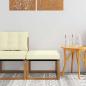 Preview: ARDEBO.de - Outdoor-Fußhocker Massivholz Akazie und Textilene Stoff Natur