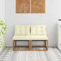 Preview: ARDEBO.de - 2 stk. Outdoor Mittelsofa Massivholz Akazie und Textilene Stoff