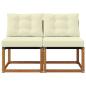 Preview: 2 stk. Outdoor Mittelsofa Massivholz Akazie und Textilene Stoff