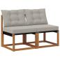 Preview: 2 stk. Outdoor Mittelsofa Massivholz Akazie und Textilene Stoff