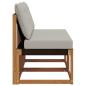 Preview: 2 stk. Outdoor Mittelsofa Massivholz Akazie und Textilene Stoff