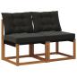 Preview: 2 stk. Outdoor Mittelsofa Massivholz Akazie und Textilene Stoff