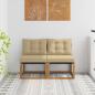 Preview: ARDEBO.de - 2 stk. Outdoor Mittelsofa Massivholz Akazie und Textilene Stoff