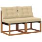 Preview: 2 stk. Outdoor Mittelsofa Massivholz Akazie und Textilene Stoff