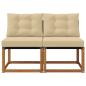 Preview: 2 stk. Outdoor Mittelsofa Massivholz Akazie und Textilene Stoff