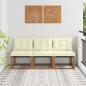 Preview: ARDEBO.de - 3 stk. Outdoor Mittelsofa Massivholz Akazie und Textilene Stoff