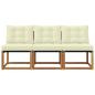 Preview: 3 stk. Outdoor Mittelsofa Massivholz Akazie und Textilene Stoff