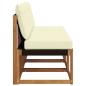 Preview: 3 stk. Outdoor Mittelsofa Massivholz Akazie und Textilene Stoff