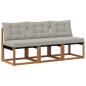 Preview: 3 stk. Outdoor Mittelsofa Massivholz Akazie und Textilene Stoff