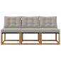 Preview: 3 stk. Outdoor Mittelsofa Massivholz Akazie und Textilene Stoff