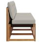 Preview: 3 stk. Outdoor Mittelsofa Massivholz Akazie und Textilene Stoff