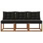Preview: 3 stk. Outdoor Mittelsofa Massivholz Akazie und Textilene Stoff