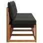 Preview: 3 stk. Outdoor Mittelsofa Massivholz Akazie und Textilene Stoff