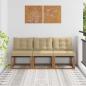 Preview: ARDEBO.de - 3 stk. Outdoor Mittelsofa Massivholz Akazie und Textilene Stoff