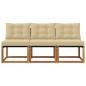 Preview: 3 stk. Outdoor Mittelsofa Massivholz Akazie und Textilene Stoff