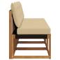 Preview: 3 stk. Outdoor Mittelsofa Massivholz Akazie und Textilene Stoff