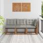 Preview: ARDEBO.de - 3 stk. Outdoor Mittel- und Ecksofa Natur