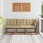 Preview: ARDEBO.de - 3 stk. Outdoor Mittel- und Ecksofa Natur