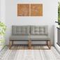 Preview: ARDEBO.de - 2 stk. Outdoor Mittelsofa Massivholz Akazie Natur