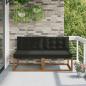 Preview: ARDEBO.de - 2 stk. Outdoor Mittelsofa Massivholz Akazie Natur