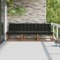 Preview: ARDEBO.de - 3 stk. Outdoor Mittelsofa Massivholz Akazie Natur