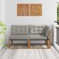 Preview: ARDEBO.de - 2 stk. Outdoor Mittel- und Ecksofa Massivholz Akazie Natur