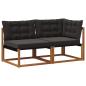 Preview: 7 stk. Outdoor Mittel- und Ecksofa Massivholz Akazie Natur