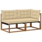 Preview: 7 stk. Outdoor Mittel- und Ecksofa Massivholz Akazie Natur