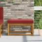 Preview: ARDEBO.de - Sitzkissen für Outdoor 100 % Polyester Weinrot 80 x 40 x 8 cm