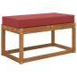 Preview: Sitzkissen für Outdoor 100 % Polyester Weinrot 80 x 40 x 8 cm