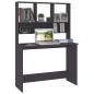 Preview: Schreibtisch mit Regalen Grau 110x45x157 cm Holzwerkstoff