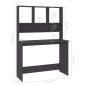 Preview: Schreibtisch mit Regalen Grau 110x45x157 cm Holzwerkstoff