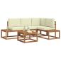 Preview: 5 stk. Outdoor-Sofagarnitur Massives Akazienholz und Polyester