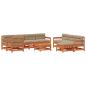 Preview: Garten-Lounge-Set 10 stk. Wachsbraun Massives Kiefernholz