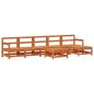 Preview: Garten-Lounge-Set 7 stk. Wachsbraun Massives Kiefernholz