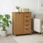 Preview: Rollschrank 63,5 x 39 x 79 cm Massivholz Kiefer Honigbraun