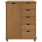 Preview: Rollschrank 63,5 x 39 x 79 cm Massivholz Kiefer Honigbraun