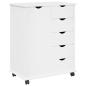 Preview: Rollschrank 63,5 x 39 x 79 cm Massivholz Kiefer Weiß