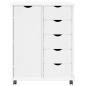 Preview: Rollschrank 63,5 x 39 x 79 cm Massivholz Kiefer Weiß